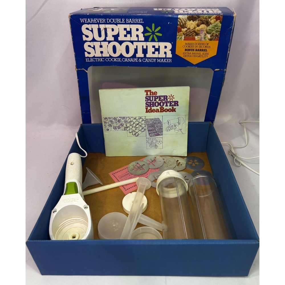 Wear-ever Double Barrel Super Shooter Cookie/candy Maker Press Vintage Complete